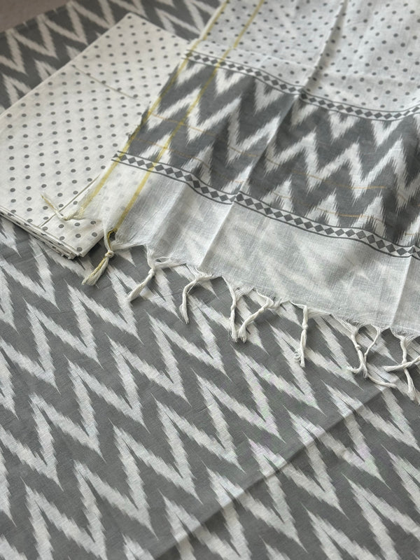 Ikkat Unstitched - Kurta + Pant + Dupatta Material