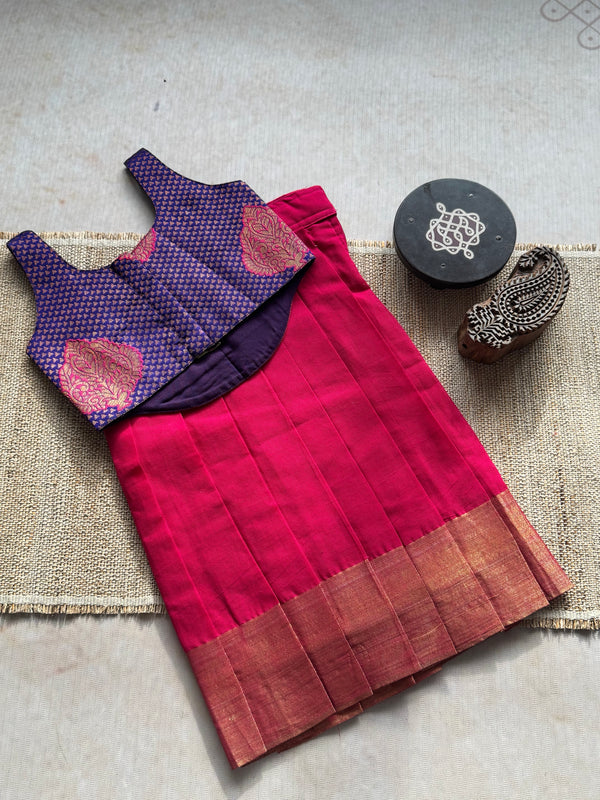 Chettinad Cotton Corset Style Top With Skirt -Express