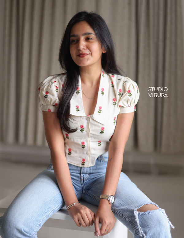 Floral Embroidered Shirt