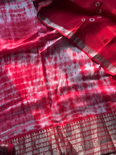 Shibori Mangalgiri Silk Cotton Unstitched Material- Kurta + Dupatta