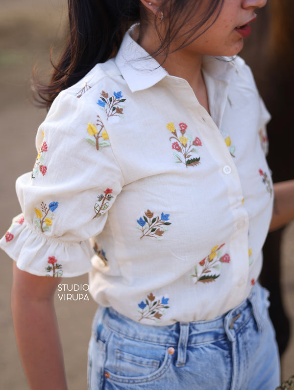 Floral Embroidered Shirt