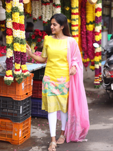 Mangalgiri Silk - Kurta + Dupatta with Applique Express