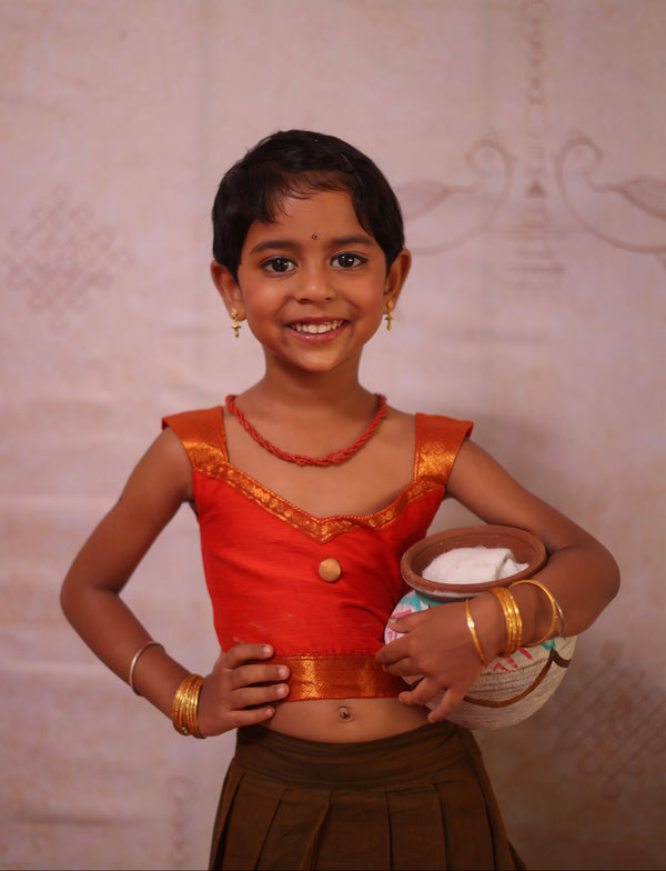 Chettinad cotton Crop top and skirt - Festive Collection Express