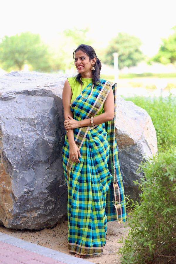 Chettinad Cotton Checkered Saree