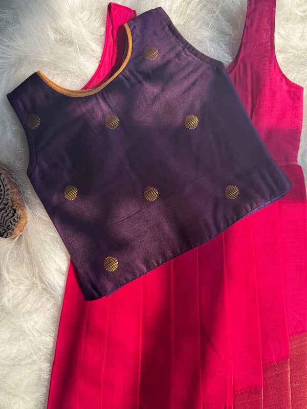 Chettinad cotton overlapped Skirt with bodice top