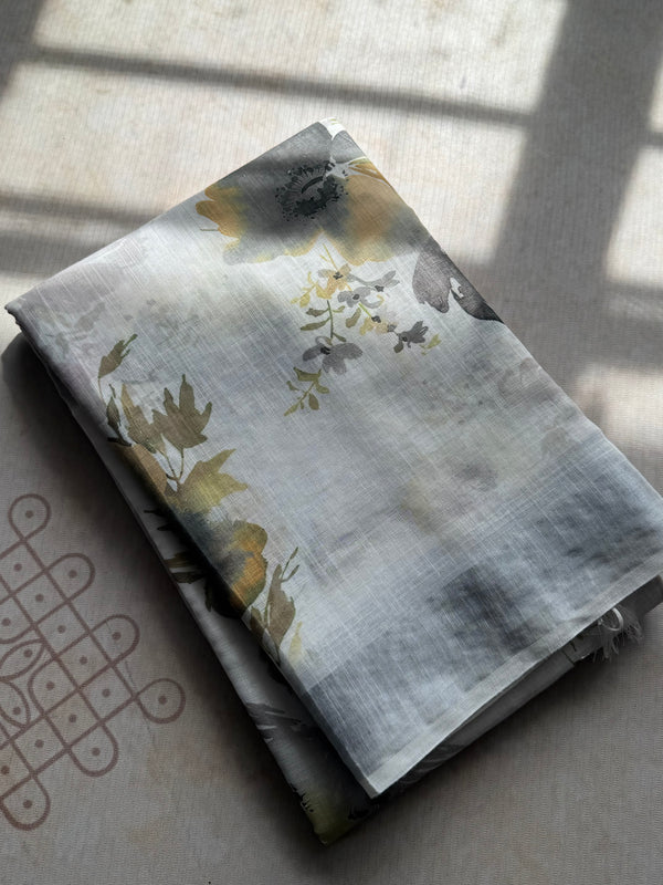 Kaira - Floral Linen Saree