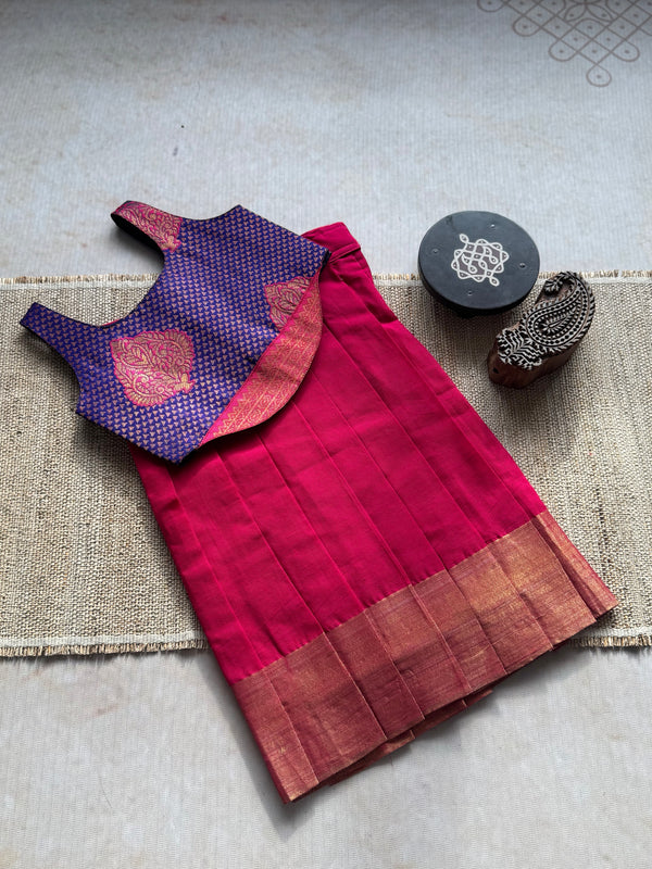Chettinad Cotton Corset Style Top With Skirt -Express