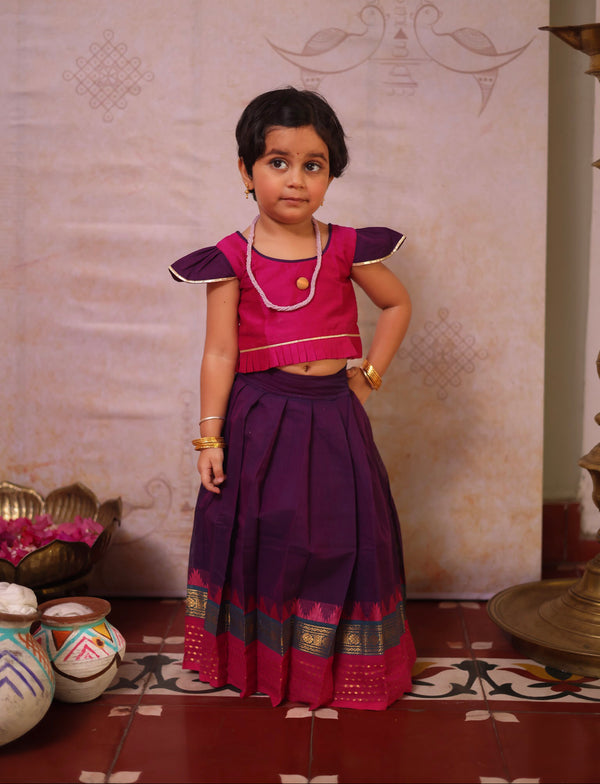 Chettinad cotton Crop top and skirt - Festive Collection Express