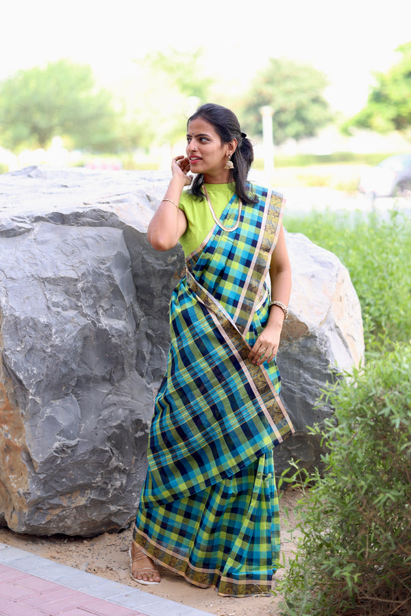 Chettinad Cotton Checkered Saree