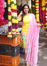 Mangalgiri Silk - Kurta + Dupatta with Applique Express