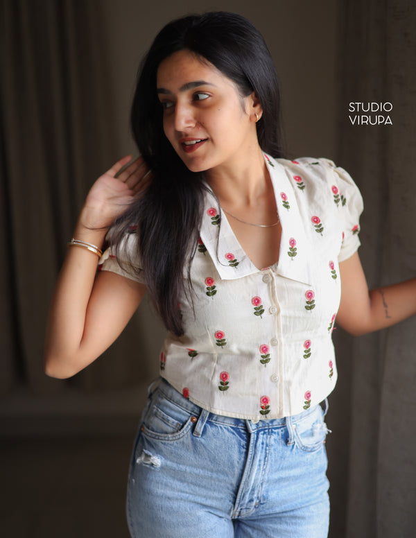 Floral Embroidered Shirt