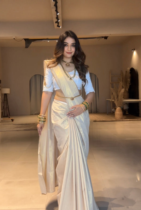 Pure Soft Cotton Tissue Saree - Onam Edit