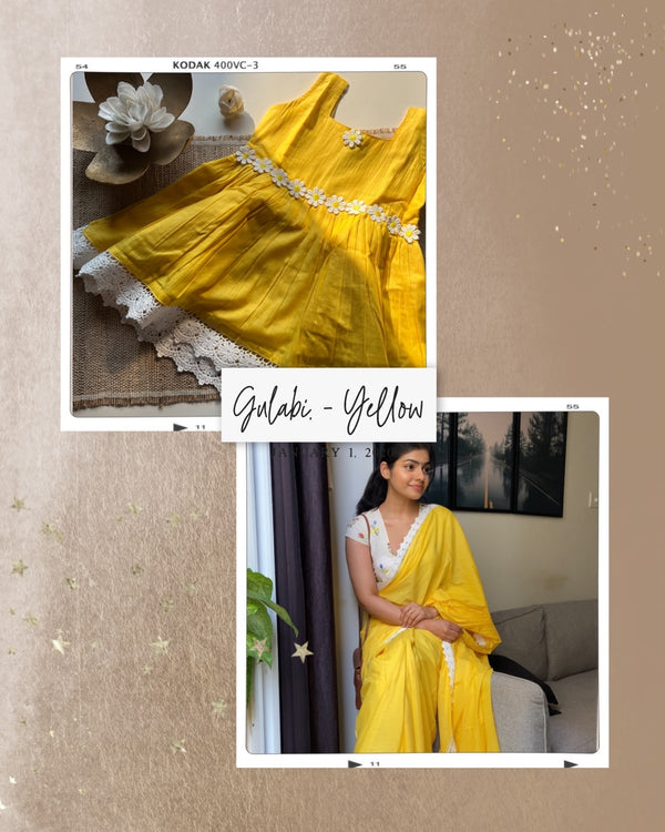 Mom & Daughter - Gulabi yellow