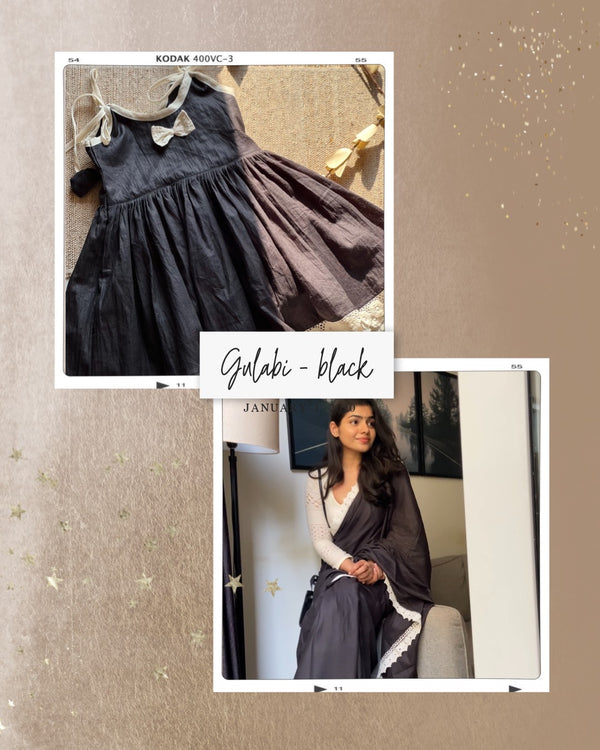 Mom & Daughter - Gulabi black