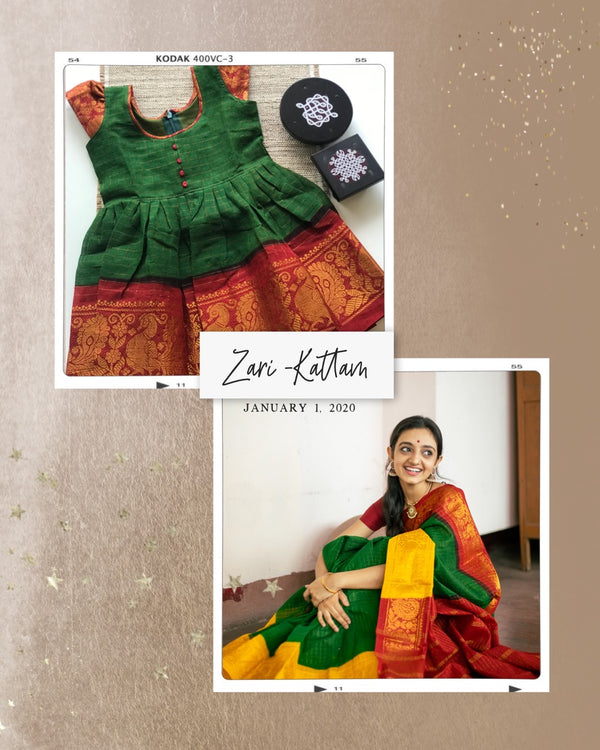 Mom & Daughter Zari kattam kids frock