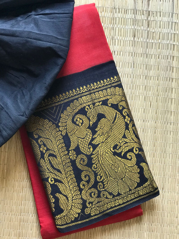 Sungudi Cotton Zari Border Saree