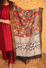 Dwaraka - Raw Silk 3-Piece Suit Set with Kalamkari Dupatta