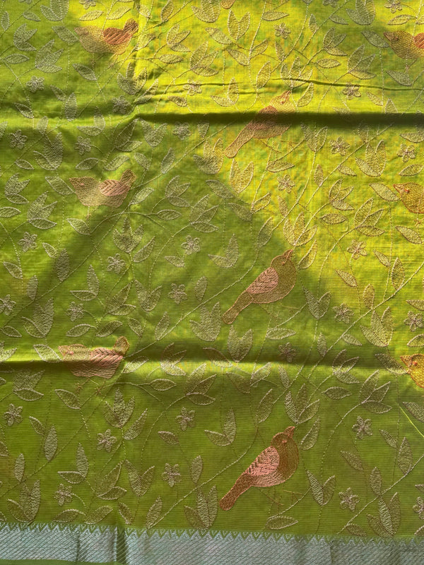 Mangalgiri Silk Chikankari Saree