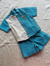 Magilan - Velum Mayilum Hand-Embroidered Boys Shirt & Trouser Set — South Indian Traditional Ethnic Wear Festive Edit