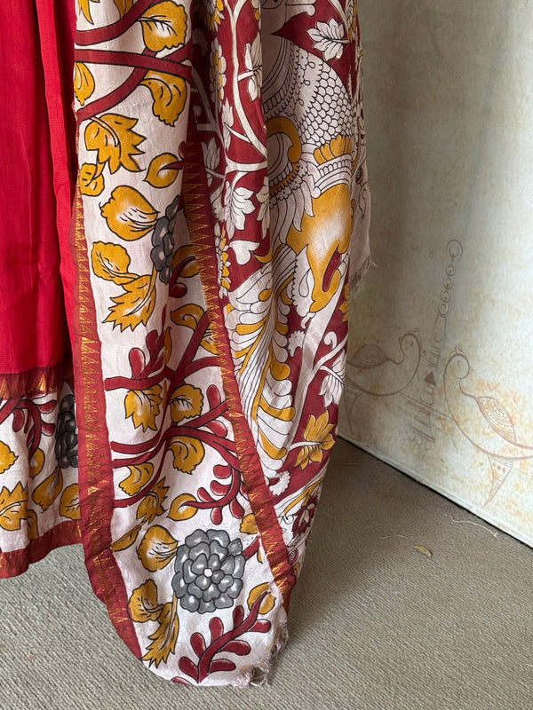 Vamika - Mangalagiri Pure Silk Gap Border Saree