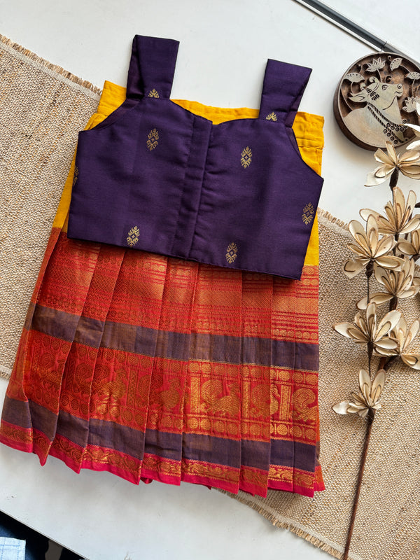 Urvashi Chettinad cotton Crop top and skirt - Festive Collection Express