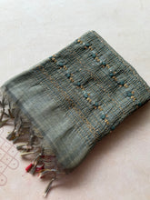 Ceya Linen Saree with Hand Floral Embroidery