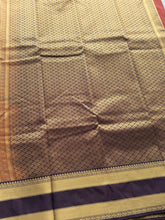 Semi Kanchi Silk Saree – Rust Orange & Deep Purple with Zari Buttas | Retta Petta Border