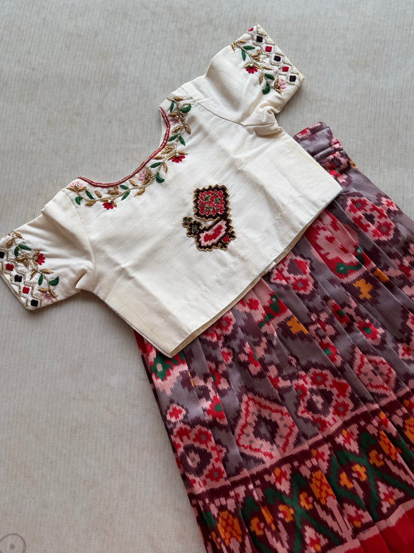 Patola Skirt With Embroidered Top