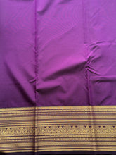 Royal Violet Semi Kanchi Silk Saree with Antique Gold Zari Weave