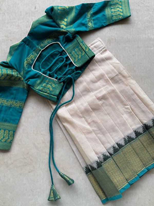 Aakriti Semi Silk Crop Top with Skirt Set - Festive Wear