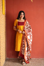 Pallavi - Raw Silk 3-Piece Suit Set with Kalamkari Dupatta