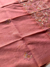 Ceya Linen Saree with Hand Floral Embroidery