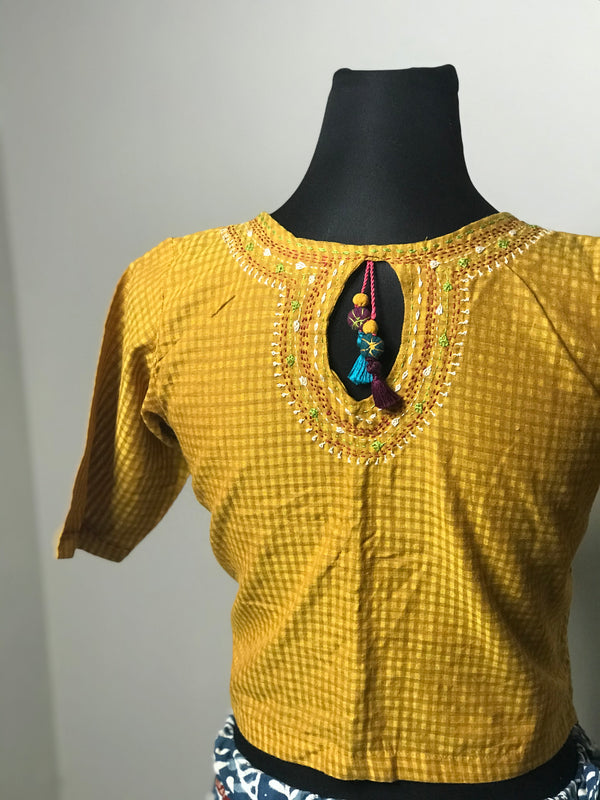 Mustard Cotton Blouse - Express