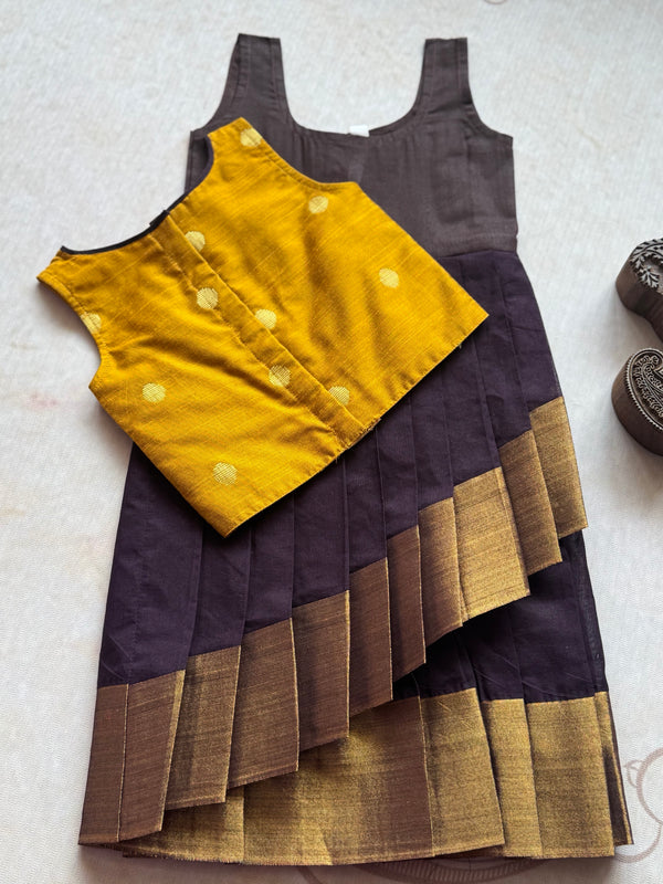 Chettinad cotton overlapped Skirt with bodice top