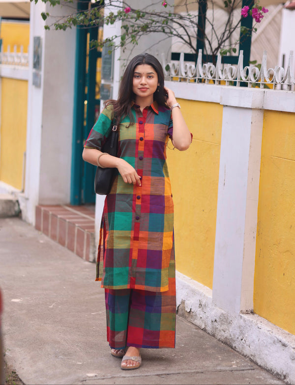 Kadhambam - Madras Checks Co-ord Set