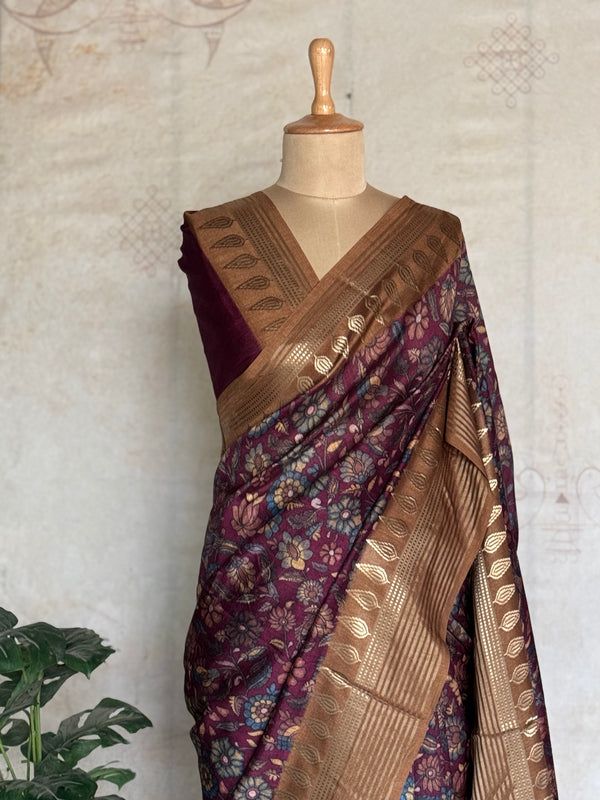 Mridula - Dola With Kalamkari Prints And Zari Border