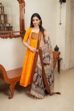 Dwaraka - Raw Silk 3-Piece Suit Set with Kalamkari Dupatta