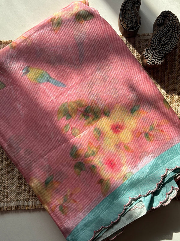 Mangalgiri Silk Cotton Scallop Saree