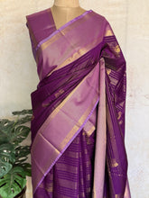 Royal Violet Semi Kanchi Silk Saree with Grand Zari Pallu