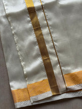Velum Mayilum Hand-Embroidered Boys Ven Pattu Temple Shirt & Dhoti Set — South Indian Traditional Ethnic Wear