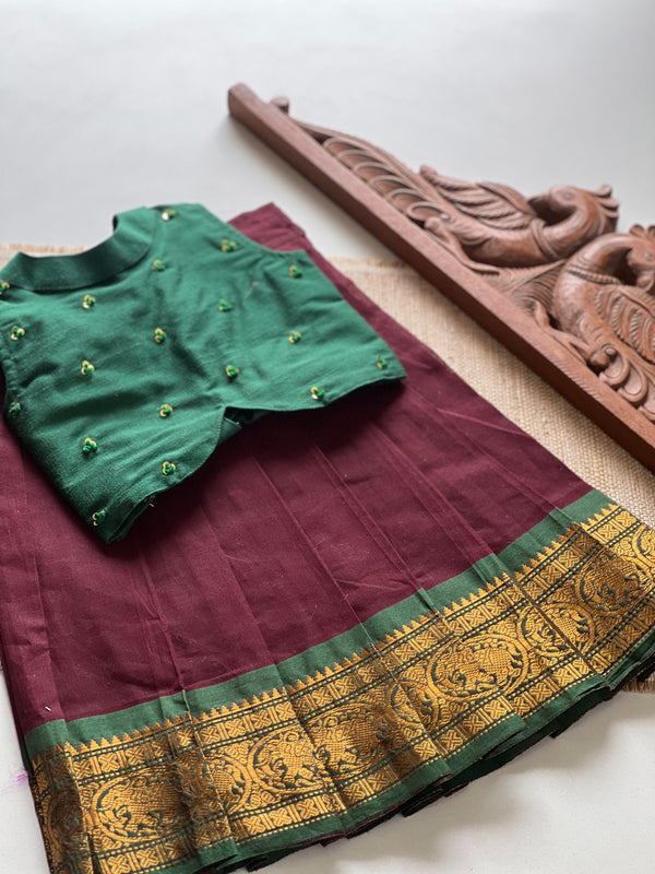 Chettinad Cotton - Crop top and skirt