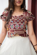 Vennila - Kalamkari Sequence Embroidered Top and Georgette Skirt