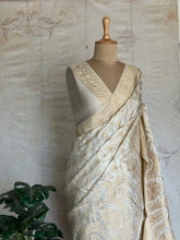 Vrishti - Mushru Satin Silk Saree with Antique Zari Jaal Weaving