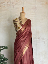 Ritambhara - Soft Tussar Zari Checks Saree