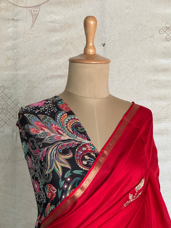 Aarushi -  Mushru Raw Mango Inspired Pure Banarasi Saree – Sona Rupa Buttas