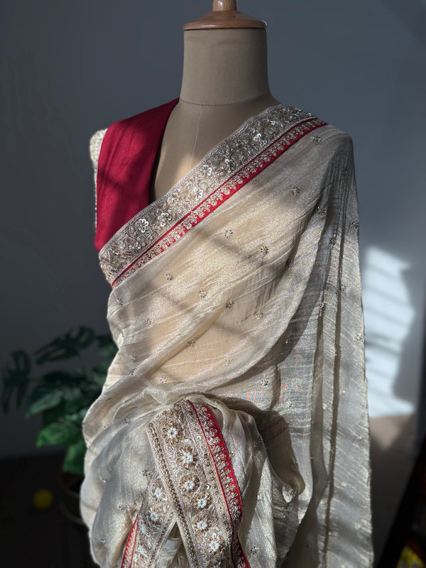 Pure Silk Tissue Georgette Saree