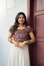 Vennila - Kalamkari Sequence Embroidered Top and Georgette Skirt