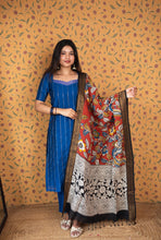 Dwaraka - Raw Silk 3-Piece Suit Set with Kalamkari Dupatta