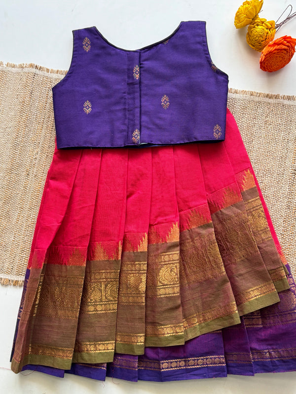 Chettinad cotton overlapped Skirt with bodice top Express