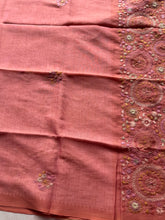 Ceya Linen Saree with Hand Floral Embroidery